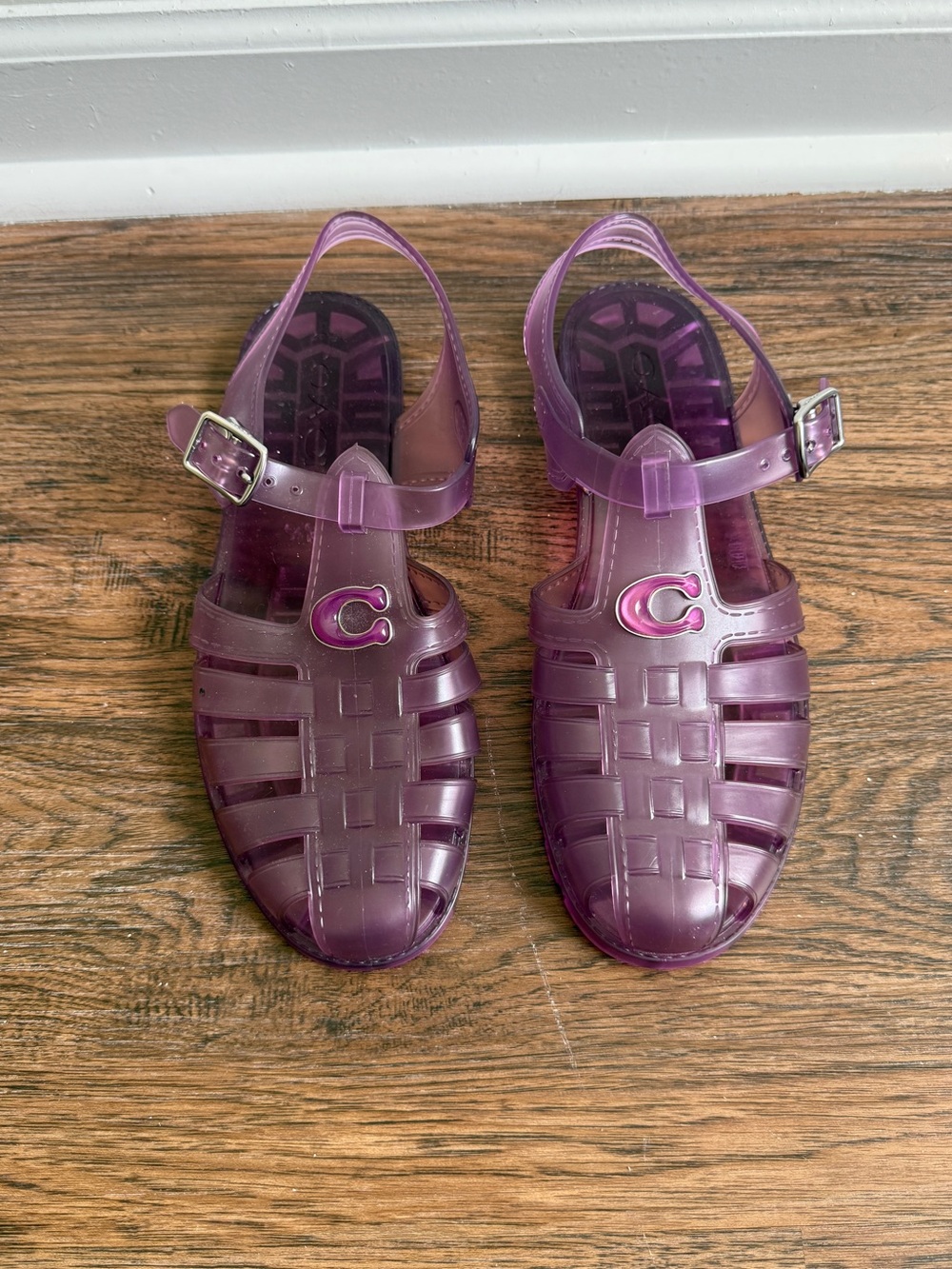 Coach Purple Jelly Fisherman Sandals Size 11 Women’s